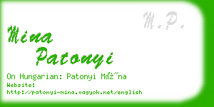 mina patonyi business card